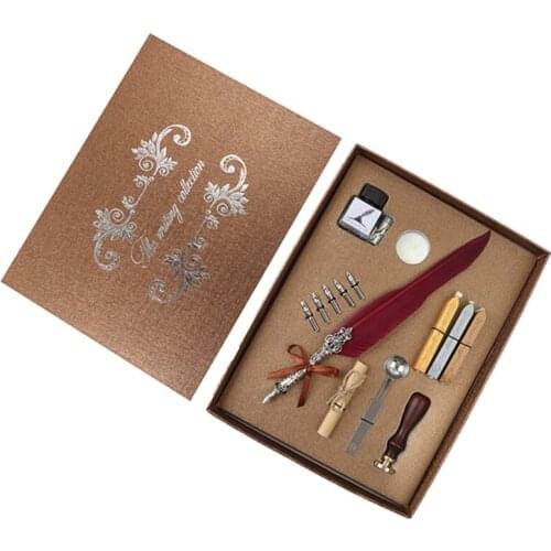 Retro Feather Pen Retro Quill Pen Set Quill Feather Pen Calligraphy Writing Pen