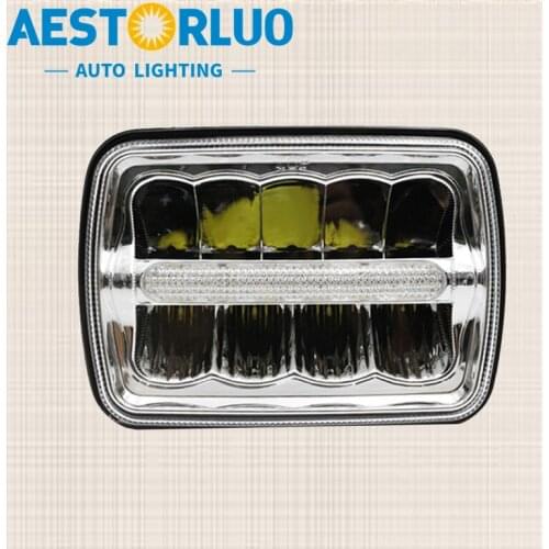 AESTORLUO 2pcs Factory Supply 5x7 4x6 Inch Square LED Headlight High Low Beam Chrome Sealed Beam DRL For Jeep Cherokee XJ Trucks