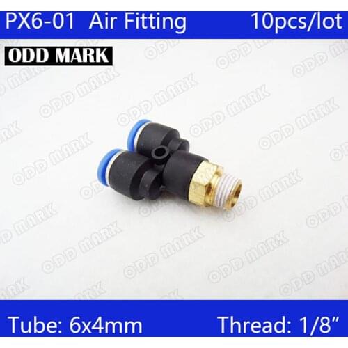 High quality 10Pcs PX6-01, Air Pneumatic 1/8" PT to 6mm Y Shaped Push in Connectors Quick Fittings