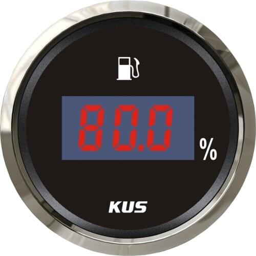 1pc Brand New Digital Fuel Level Meter Fuel Level Indicators 12V/24V Fuel Gauges Waterproof for Boat Automobile with Light Black