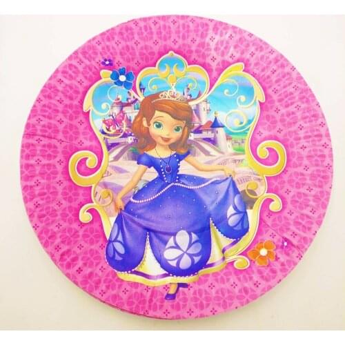 10pcs/sets Sofia plates 7inch kids birthday party supplies Sofia paper dishes happy birthday party supplies disposable plates