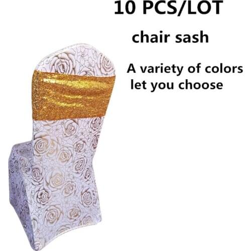 10PCS Generous Chairs Sash Chair cover Stretch Straps Ring Chair Back Strap Chair streamer Home Wedding Decoration Sashes Party