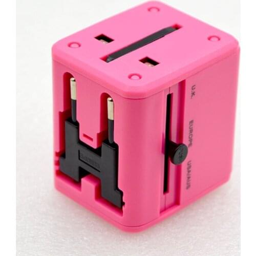 10pcs Global Universal Travel Conversion Plug Socket Dual USB 2.1A Multifunctional Conversion Plug Charger Free Shipping Brazil