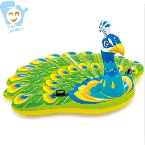 190cm Giant Inflatable Peacock Pool Float Inflatable Ride-on Floating Mattress Swimming Toys Water Fun Raft