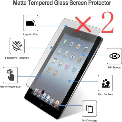 2Pcs Tablet Tempered Glass Screen Protector Cover for Apple IPad 2 3 4 9.7 Inch Anti-Fingerprint Tablet Tempered Film