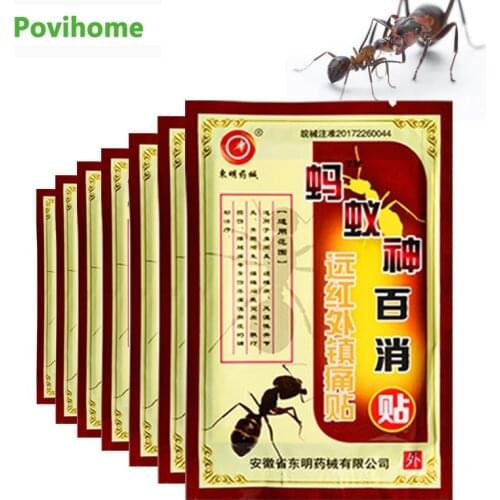 56pcs/7bags Ant Knee Patch Pain Relieving Plaster Capsicum Plaster Muscle Joints Arthritis Treatment Painkilling Sticker C509