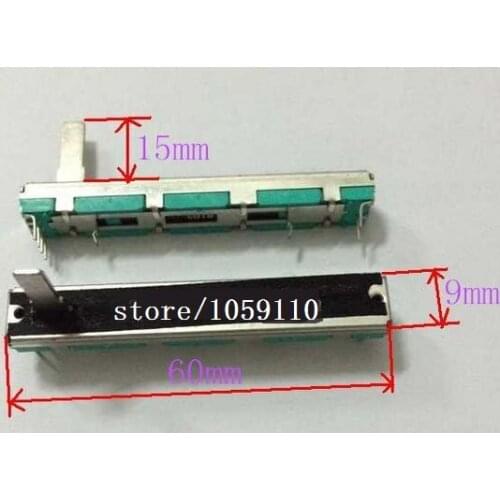 60MM 6cm doppel B10K B10KX2 Mit mittelpunkt Ursprungliche DJM 400 500 600 800 mixer fader volumen potentiometer 15 MM handle-10P