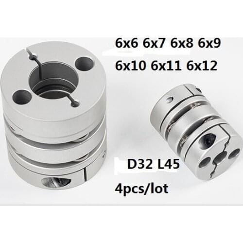 6x6 6x7 6x8 6x9 6x10 6x11 6x12 Double diaphragm Disc coupling coupler screw rod servo motor encoder shaft coupling D32 L45