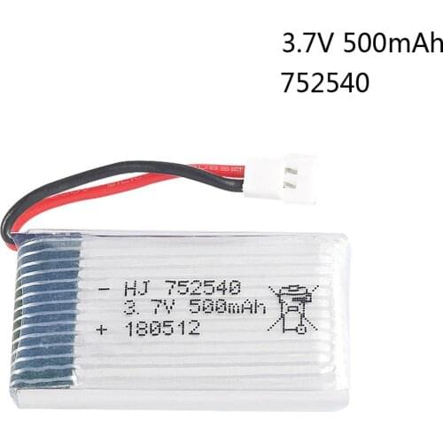 3.7V 500mAh Lipo Battery For Syma X5C X5SW M68 Cheerson CX-30 H5C Tianke M68 Quadrocopter 3.7 V 500 mAh toy battery 1S 752540