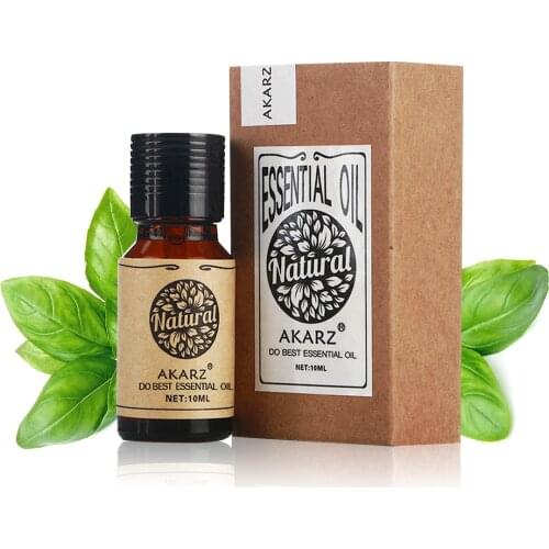 AKARZ Famous brand natural aromatherapy basil oil Improve spirit Stabilization effect Firming Oil balance basil essential oil