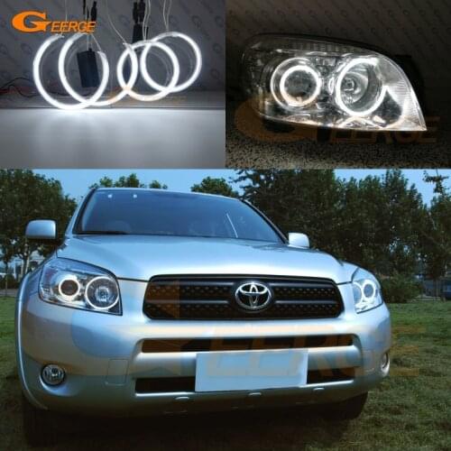 For Toyota Rav 4 Rav4 III 2005 2006 2007 2008 projector headlight Ultra bright CCFL Angel Eyes Halo Rings kit Day Light