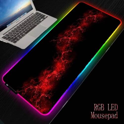 Abstract Red Illumination Mousepad Gamer LED RGB Gaming Large Mouse Pad Best Notebook Pc Accessories Keyboard Desk Mats XXL