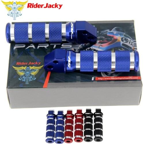 RiderJacky Round Rear Sport Foot Pegs Back Stands Steps Footrests For Suzuki SV 650 & SV650S 1999-2009 2005 2006 2007 2008