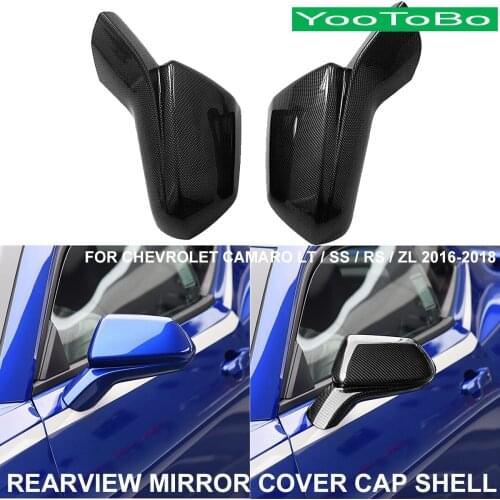 LHD RHD Car Styling Real Dry Carbon Fiber Rearview Rear Side Mirror Cover Cap Shell Trim For Chevrolet Camaro LT SS RS ZL 16-18