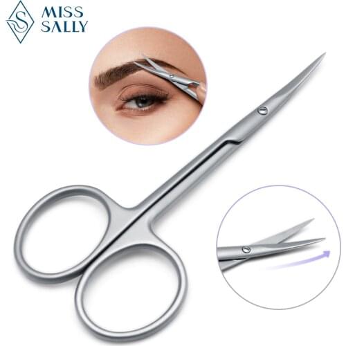 Miss Sally Eyebrow Scissors Curved Blade Eyelash Facial Hair Remover Dead Skin Cuticle Trimmer Stainless Steel Beauty Tool
