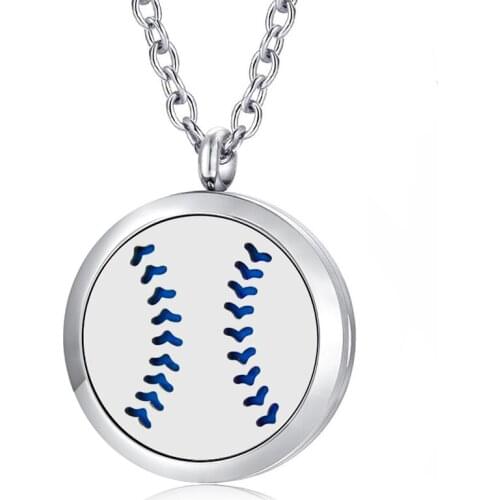 USRJEWELRY 316L Stainless Steel Essentail Oil Diffuser Locket Pendant 30mm Magnetic Silver color Perfume Locket Necklace Jewelry