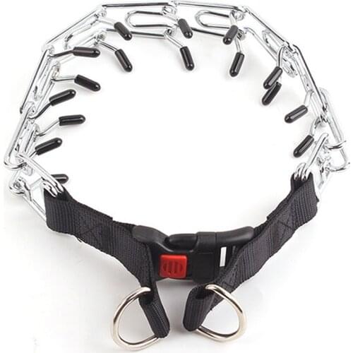 Metal Dog Training Collar Pitbull German Sheperd Choke Chain Metal Gear Prong Dog Necklace with Quick Release Safe Buckle