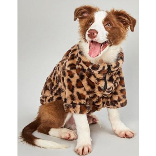 Fashion Leopard Printed Pet Dog Costume Pet Coat Cotton Soft Pullover Dog Shirt Jacket Sweatshirt Cat Sweater Pets Clothing