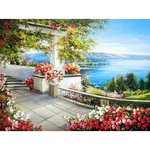 New Handicrafts Diy Diamond Embroidery Seaside Scenery Diamond Painted Landscapes Diamond Painting Cross Stitch Mosaic kit Decor