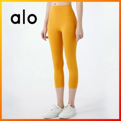 Alo Yoga New Womens Leggings Yoga Pants Workout Clothes Running Gym Sports Pants Cropped Pants Skin-friendly Nude Sense 1237