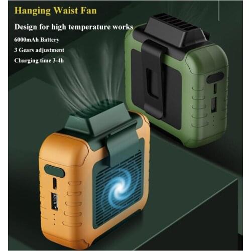 New USB Portable Personal Hanging waist Fan With Recharge Battery Ultra quiet Wearable Electric Fan handheld Air Conditioner