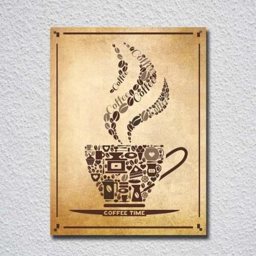 Chic Grunge Style Coffee Time Tin Sign Metal Sign Metal Poster Metal Decor Metal Painting Wall Sticker Wall Sign Wall Decor