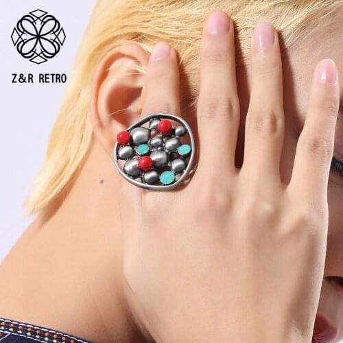 Wholesale Lots Bulk Paired Rings Colorful Beads Vintage Engagement Rings Jewelry For Women 2020 Gifts for New Year Womens Rings