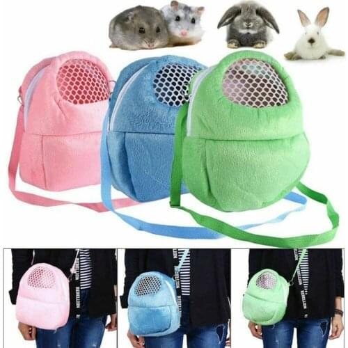 Small Pet Carrier Rabbit Hamster Cage Portable Hamster Chinchilla Travel Warm Carrier Guinea Pig Pouch Bag Breathable Pet Cage