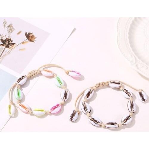 2020 Bohemia Hand-woven Shell Bracelet Creative Colorful Hemp Rope Weaving Natural Shell Beach Unisex Charm Lucky Jewelry New