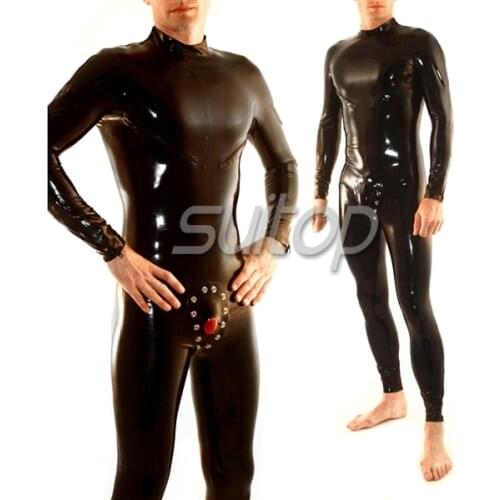 Heavy latex catsuit body suit teddieis for man SUITOP