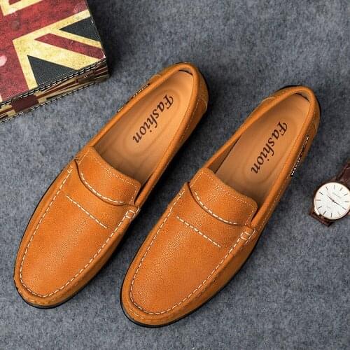 Simple and lightweight 2019 spring and autumn classic comfortable brand premium flat shoelace mens shoes casual loafers