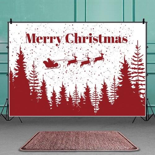 Christmas Red Theme Santa Claus Photography Background Family Party Backdrop for Photo Studio Photocall Banner Vinyl