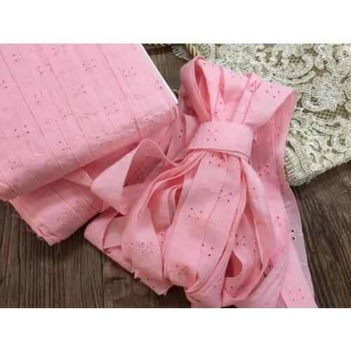13 Meters Long Piece Pink Cotton Lace Trims Costume Cotton Lace Cloth Trimmings Ribbon Applique DIY Sewing Lace Fabric