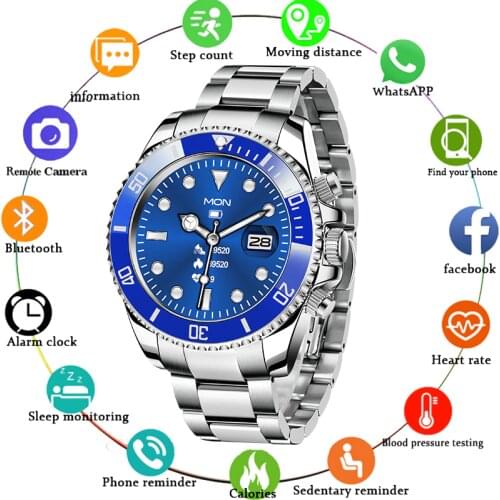 LIGE Bluetooth Call Smart Watch Men Supports TFT Card Music Player For Android Ios New Luxury Steel Belt Sports Smartwatch Women