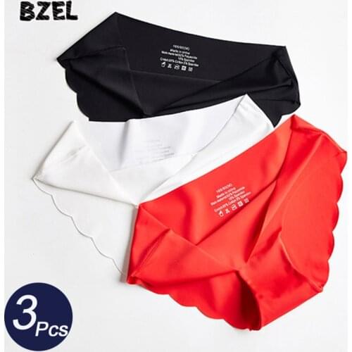 BZEL 3Pcs/lot Sexy Women Seamless Panties Set Underwear Comfort Slik Sport Briefs Low Rise Solid Womans Intimates Lady Lingerie