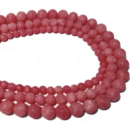 Dull Polish Red Rhodochrosite Natural Loose Round Matte Stone Beads For Jewelry Making DIY Handmade Bracelet Accessories 15"