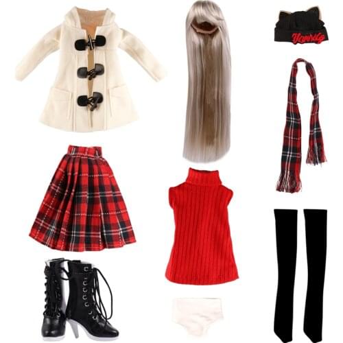 UCanaan BJD Doll Clothes Set 1/3 BJD SD Dolls Accessories Full Outfits Wig Shoes Clothes For 60CM Dolls DIY Dress Up Accessories