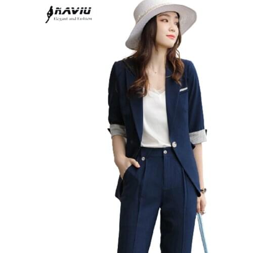 Apricot Suits Women New Summer Casual Temperament Fashion Formal Slim Blazer And Pants Office Ladies Work Wear