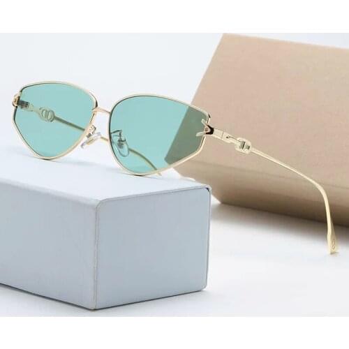 Cat Eye Sunglasses Ladies Top Brand Designer Stainless Steel Glasses Gradient Color Driving Eyewear Gafas de sol ojo de gato