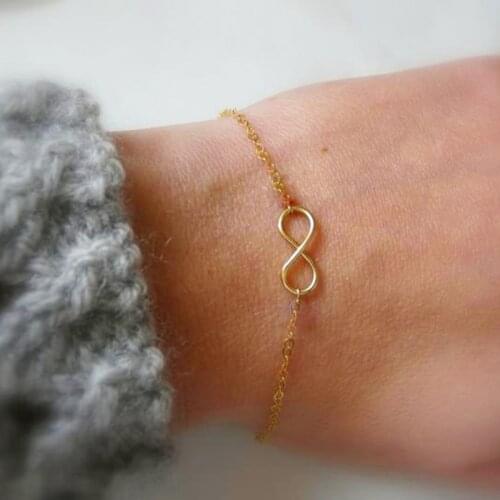 Gold Infinite Symbol Bracelet Handmade Jewelry Gold Filled Vintage Tobilleras Pulsera Para Tobillo Bangles For Women