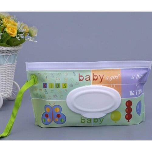 1Pcs Clean Wipes Carrying Case Random Send Eco-friendly Wet Wipes Bag Clamshell Cosmetic Pouch Easy-carry Wipes Container