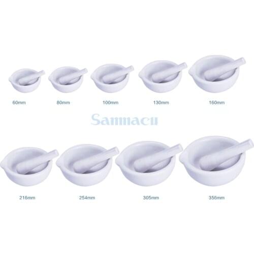 160mm Ceramic Porcelain Mortar And Pestle Mix Grind Bowl Set Herbs Kitchen