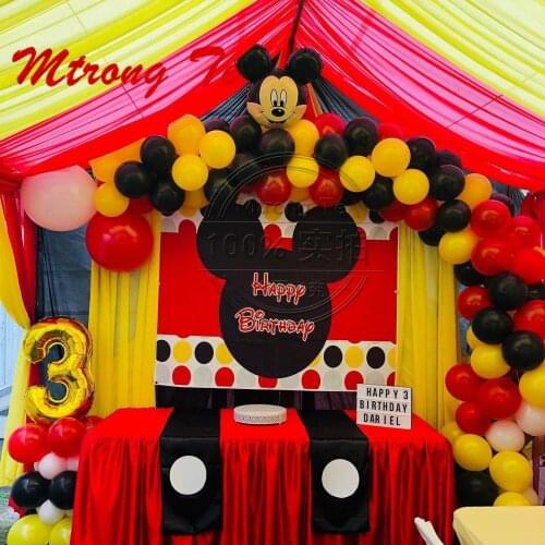 165pcs/set Micke Minnie Head Foil Balloons Garland Arch Kit 30inch Number Baby Shower Birthday Party Decoration Latex Air Globos