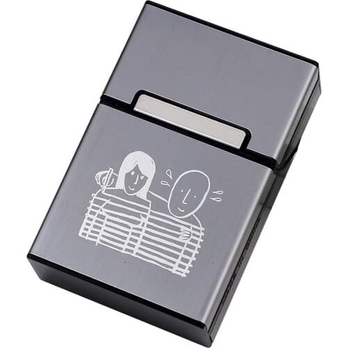 20 Sticks Cigarette Case Box Couple Design Plastic Magnet Cover Smoking Gift For Man Laser Marking LOGO Personalized Custom Made