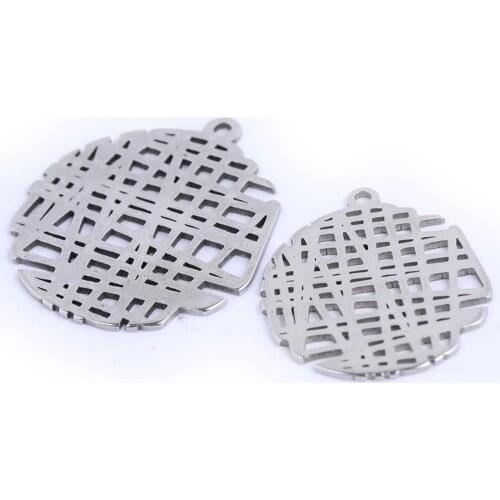 Onwear 6pcs stainless steel 25mm 30mm hollow out circle earring charms diy accessories for jewelry making