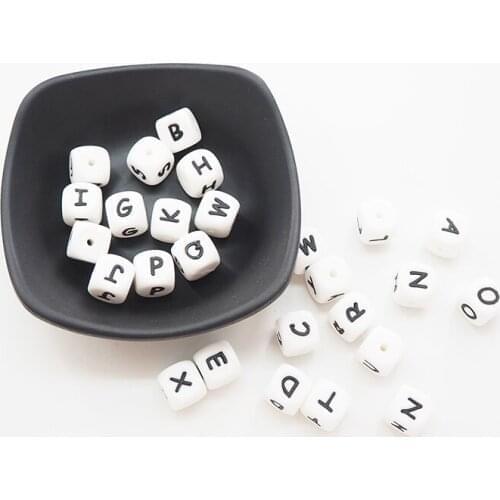 Chengkai 100PCS 12mm Silicone Letter Beads BAP Free DIY Baby Teether alphabet Beads for Infant Teething Jewelry Making Toy