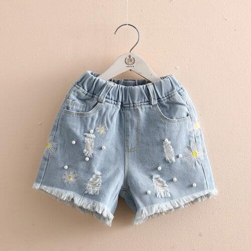 Baby Girl Denim Shorts 2020 Summer New Kids Boys Pearl Cowboy Short Pants Kids Girls Koream Fashion Casual Shorts Baby Clothes