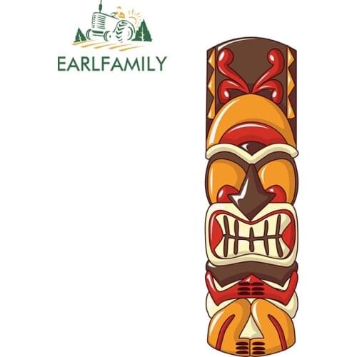 EARLFAMILY 13cm x 3.9cm for Hawaii Tiki Vinyl Car Stickers Waterproof Motorcycle Helmet Decoration Waterproof Fine Vehicle Decal