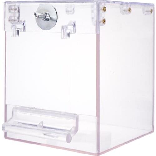 1pc Bird Parrot Birdcage Hanging Transparent Bird Cage Shower Box Bathing Box Bathing Tub for Pets Parrots Birds