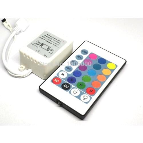12V 24Key led rgb IR RF Infrared wireless controller for 3528/2835/5050 LED strip RGB 12V 24 Keys Wireless controller no battery